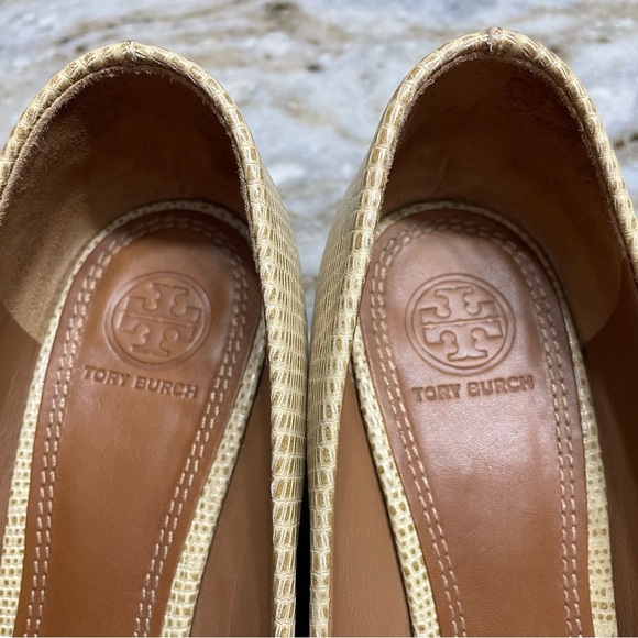 Tory Burch Mini Miller Open-Toe Wedge Shoes in trench tan women’s 8.5 - Picture 11 of 14